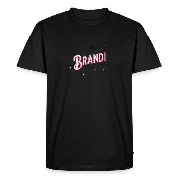 Prénom Brandi personnalisé - T-shirt Premium bio Homme - noir - Devant - Nico (187cm)