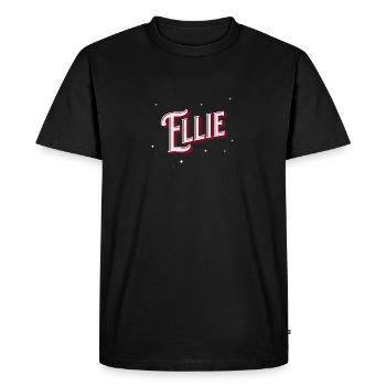 Prénom Ellie personnalisé - T-shirt Premium bio Homme - noir - Devant - Nico (187cm)
