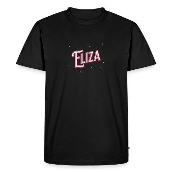 Prénom Eliza personnalisé - T-shirt Premium bio Homme - noir - Devant - Nico (187cm)