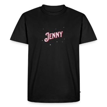 Nom Jenny personnalisé - T-shirt Premium bio Homme - noir - Devant - Nico (187cm)