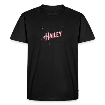 Hailey name personalized - Men's Premium Organic T-Shirt - black - Front - Nico (187cm)