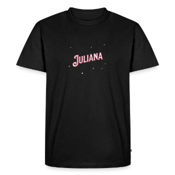 Prénom Juliana personnalisé - T-shirt Premium bio Homme - noir - Devant - Nico (187cm)