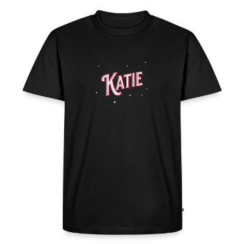 Nom Katie personnalisé - T-shirt Premium bio Homme - noir - Devant - Nico (187cm)