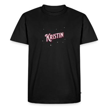 Prénom Kristin personnalisé - T-shirt Premium bio Homme - noir - Devant - Nico (187cm)