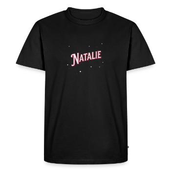 Le prénom de Natalie personnalisé - T-shirt Premium bio Homme - noir - Devant - Nico (187cm)