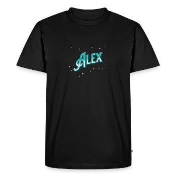 Le prénom d’Alex personnalisé - T-shirt Premium bio Homme - noir - Devant - Nico (187cm)