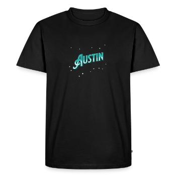 Nom Austin personnalisé - T-shirt Premium bio Homme - noir - Devant - Nico (187cm)