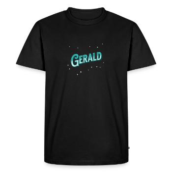 Gerald name personalized - Men's Premium Organic T-Shirt - black - Front - Nico (187cm)