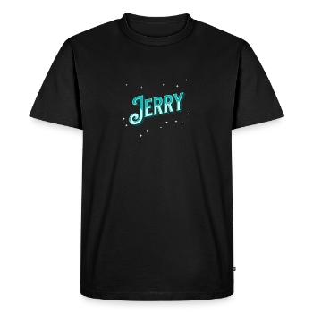 Jerry name personalized - Men's Premium Organic T-Shirt - black - Front - Nico (187cm)