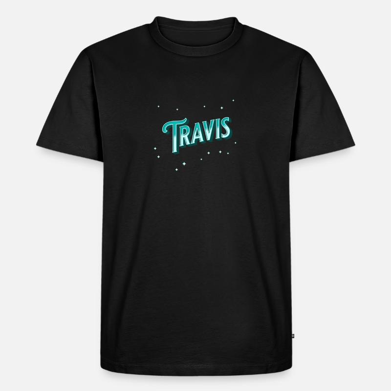 Travis' name personalized - Men's Premium Organic T-Shirt - black