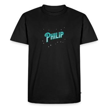 Philip Name Personnalisé - T-shirt Premium bio Homme - noir - Devant - Nico (187cm)