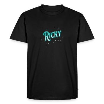 Ricky Nom Personnalisé - T-shirt Premium bio Homme - noir - Devant - Nico (187cm)