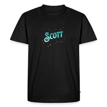 Scott name personalized - Men's Premium Organic T-Shirt - black - Front - Nico (187cm)