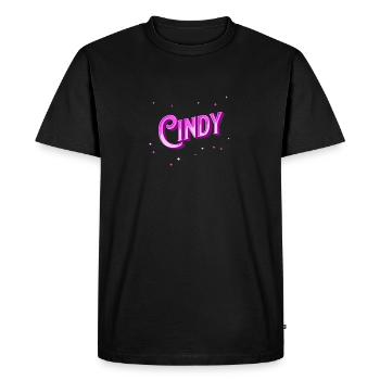 Nom Cindy personnalisé - T-shirt Premium bio Homme - noir - Devant - Nico (187cm)