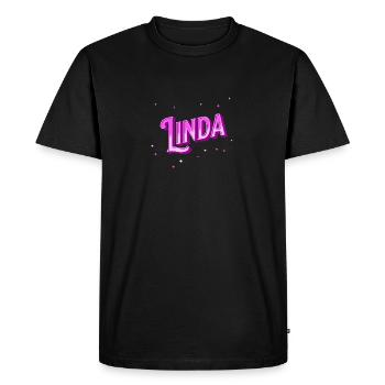 Linda name personalized - Men's Premium Organic T-Shirt - black - Front - Nico (187cm)