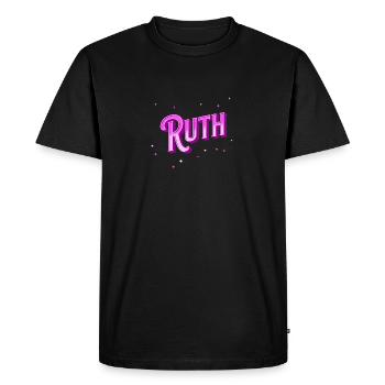 Le prénom de Ruth personnalisé - T-shirt Premium bio Homme - noir - Devant - Nico (187cm)