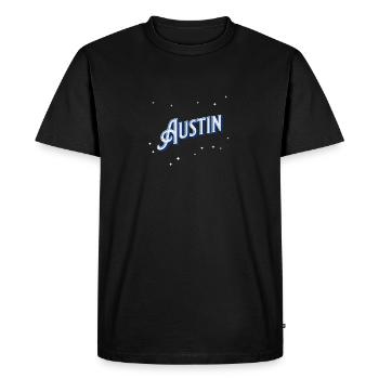 Nom Austin personnalisé - T-shirt Premium bio Homme - noir - Devant - Nico (187cm)