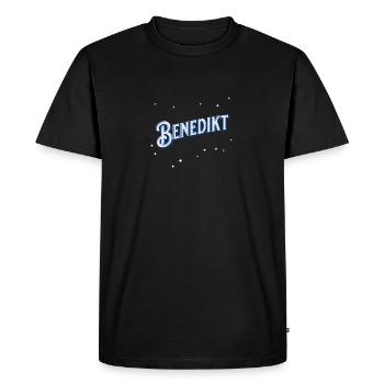 Le nom de Benoît personnalisé - T-shirt Premium bio Homme - noir - Devant - Nico (187cm)