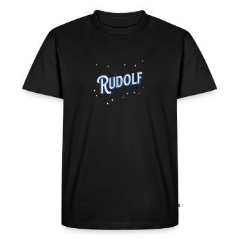 Nom Rudolf personnalisé - T-shirt Premium bio Homme - noir - Devant - Nico (187cm)