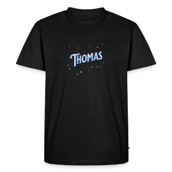Thomas' name personalized - Men's Premium Organic T-Shirt - black - Front - Nico (187cm)