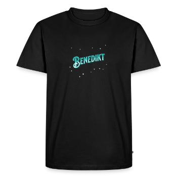 Le nom de Benoît personnalisé - T-shirt Premium bio Homme - noir - Devant - Nico (187cm)