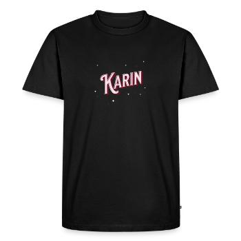 Karin's name personalized - Men's Premium Organic T-Shirt - black - Front - Nico (187cm)