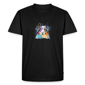 Maître maîtresse des chiens de berger australiens - T-shirt Premium bio Homme - noir - Devant - Nico (187cm)