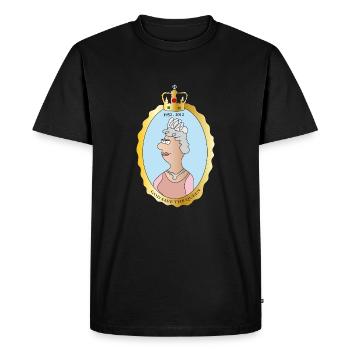 Queen Elizabeth II - Men's Premium Organic T-Shirt - black - Front - Nico (187cm)