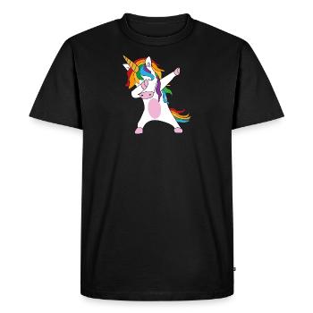 Licorne Dabbing Unicorn licornes idée cadeau - T-shirt Premium bio Homme - noir - Devant - Nico (187cm)