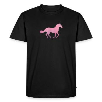 Running Pink Horse Riding Pony Horse Lovers - Men's Premium Organic T-Shirt - black - Front - Nico (187cm)