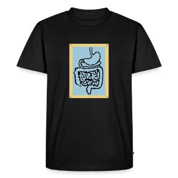 intestin médical 2 d1 - T-shirt Premium bio Homme - noir - Devant - Nico (187cm)