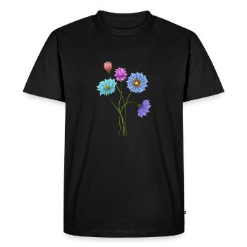 fleurs - T-shirt Premium bio Homme - noir - Devant - Nico (187cm)