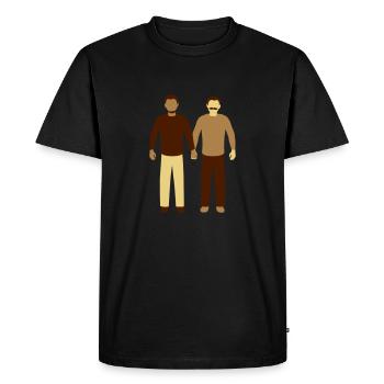 Gay couple in love - Men's Premium Organic T-Shirt - black - Front - Nico (187cm)