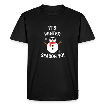 its winter season yo snowman - Men's Premium Organic T-Shirt - black - Front - Nico (187cm)
