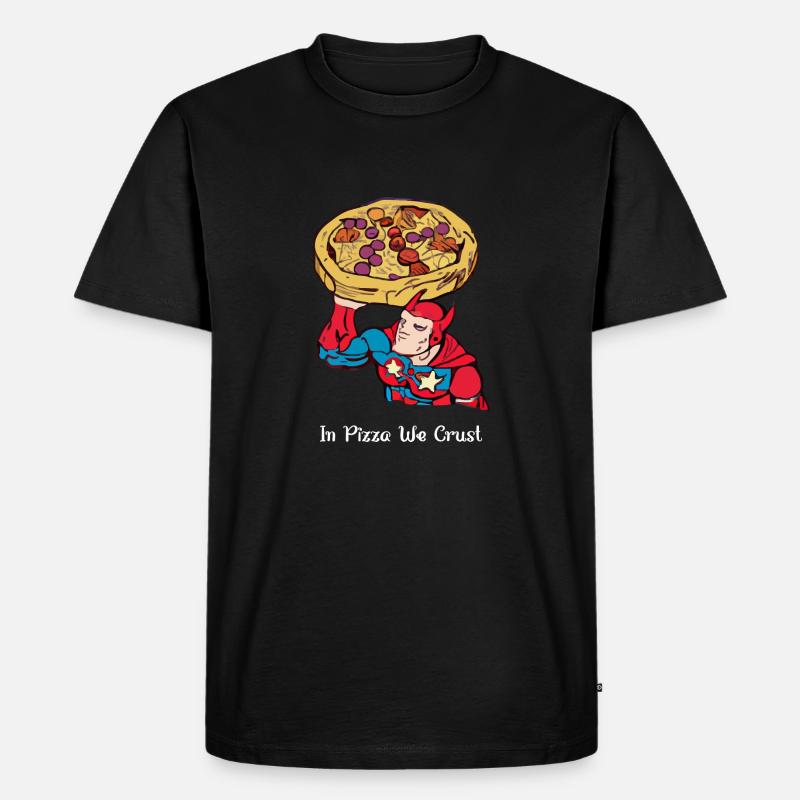 In der Pizza krusten wir - Männer Premium Bio T-Shirt - Schwarz