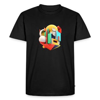 ..3D - T-shirt Premium bio Homme - noir - Devant - Nico (187cm)