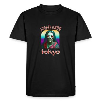 Bon baiser du Japon - T-shirt Premium bio Homme - noir - Devant - Nico (187cm)