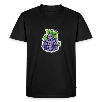 Grappe de raisin kawaii - T-shirt Premium bio Homme - noir - Devant - Nico (187cm)