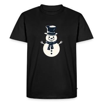 Magie joyeuse du bonhomme de neige - T-shirt Premium bio Homme - noir - Devant - Nico (187cm)