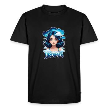 rêver - rêveur - rêveuse - rêve - rêverie - T-shirt Premium bio Homme - noir - Devant - Nico (187cm)