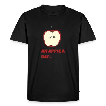 to Apple - Men's Premium Organic T-Shirt - black - Front - Nico (187cm)