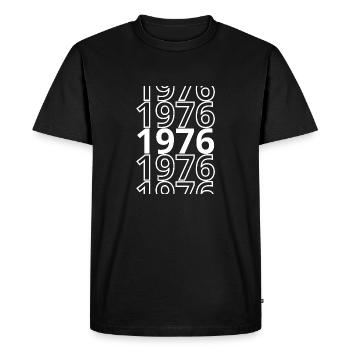 1976 1976 1976 - T-shirt Premium bio Homme - noir - Devant - Nico (187cm)