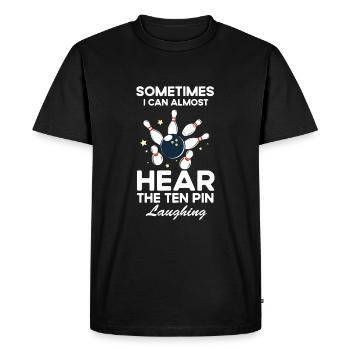 Drôle de dire, je peux presque utiliser les dix broches la - T-shirt Premium bio Homme - noir - Devant - Nico (187cm)