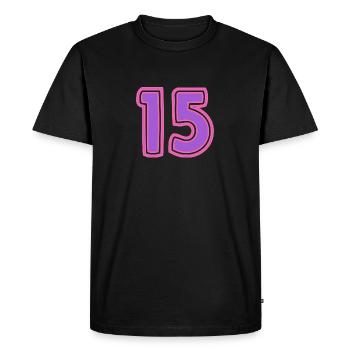 15. 15 ANS. 15e ANNIVERSAIRE. ANNIVERSAIRE 15 ANS. - T-shirt Premium bio Homme - noir - Devant - Nico (187cm)