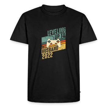 Level up to Husband 2022 Wedding Engagement JGA - Men's Premium Organic T-Shirt - black - Front - Nico (187cm)