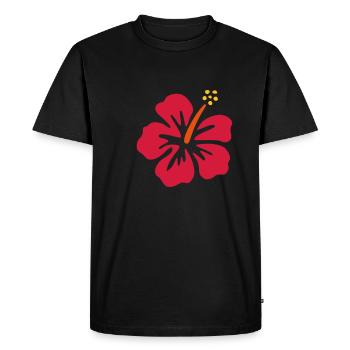 Hibiscus - T-shirt Premium bio Homme - noir - Devant - Nico (187cm)