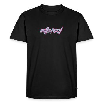 Millennial - La chemise pour la meilleure génération - T-shirt Premium bio Homme - noir - Devant - Nico (187cm)
