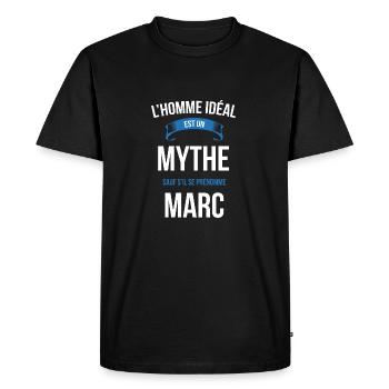 Marc idéal mythe cadeau noël - T-shirt Premium bio Homme - noir - Devant - Nico (187cm)