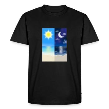 Sun and moon - Men's Premium Organic T-Shirt - black - Front - Nico (187cm)