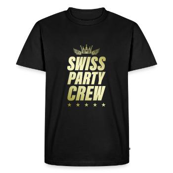 Swiss Party Crew Gold Suisse - T-shirt Premium bio Homme - noir - Devant - Nico (187cm)